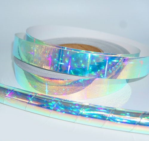 10x Rolls of Holographic Tape Sticky Tape Self Adhesive Tinsel Tape  Metallic 15M